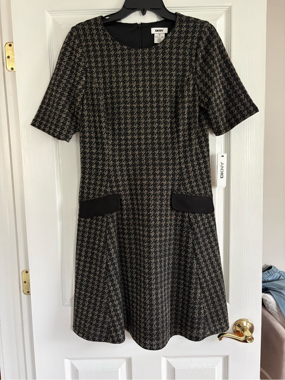 DKNY Houndstooth Short Sleeve Dress - BRAND NEW WITH TAGS
